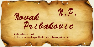 Novak Pribaković vizit kartica